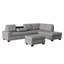 Repose-pieds rembourré en microfibre avec rangement 1pc