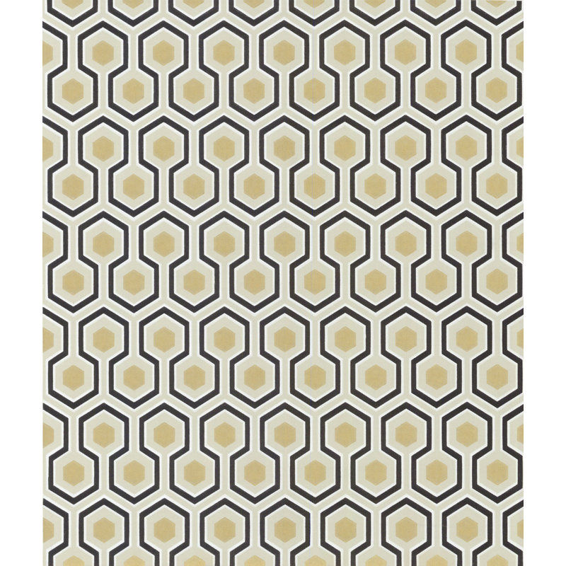 Hicks Hexagon Geometric Wallpaper Roll, Black/Gray