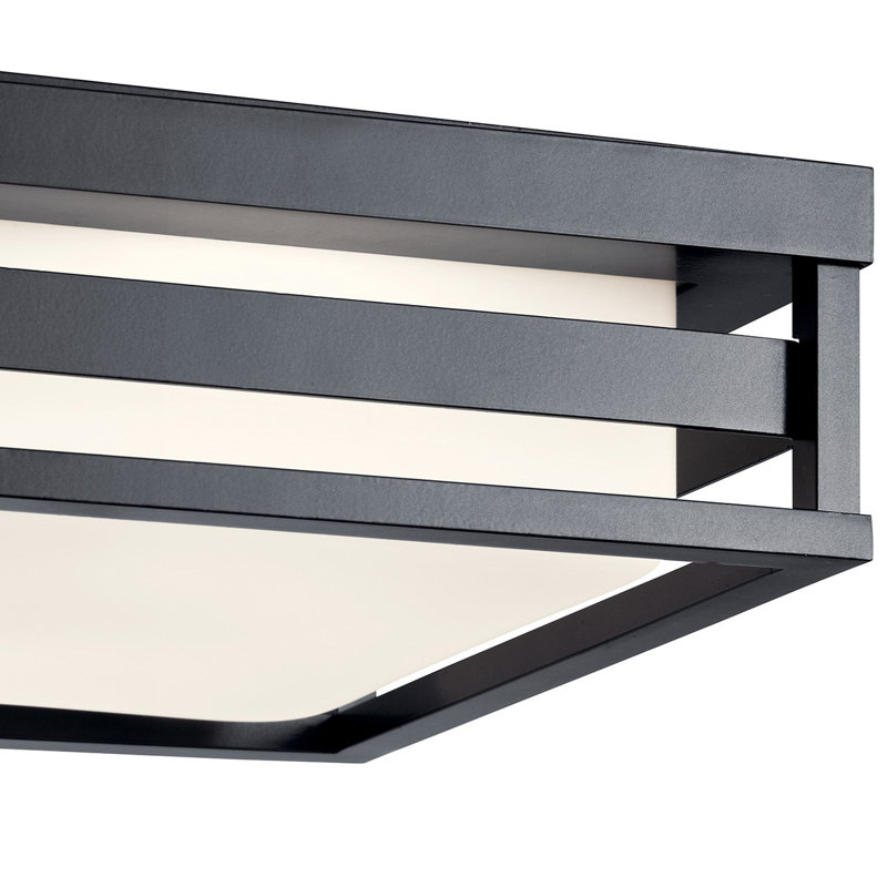 Ruby-Jai Silver LED Outdoor Flush Mount, Black