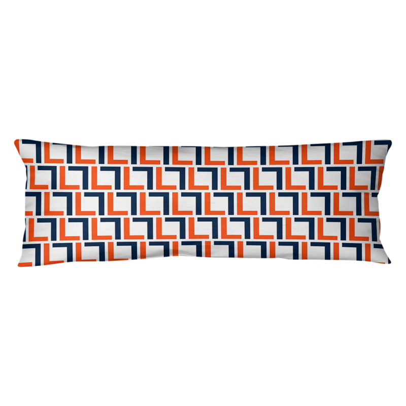 Oreiller de soutien moyen Denver Football Luxury, Blanc / orange / bleu, polyester