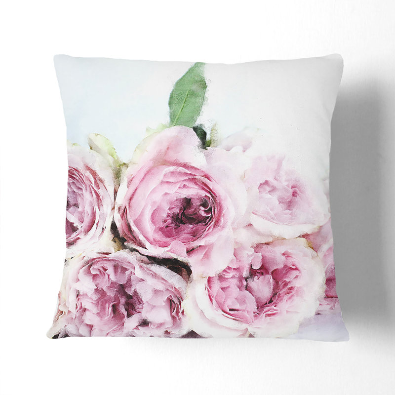Floral Square Cushion, 55cm H x 55cm W x 20cm D