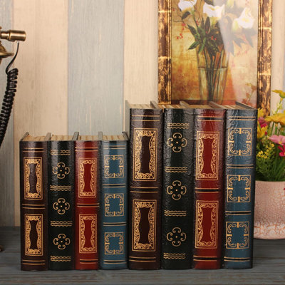 Ensemble de 2 boîtes à livres décoratives avec rangement caché - tableau à haute densité