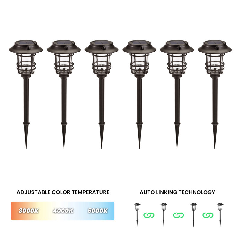 Paquet de 6 lumières de sentier connectables - bronze, Noir mat