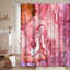 Rideau de douche en marbre rose avec peinture abstraite et 12 crochets-180246736