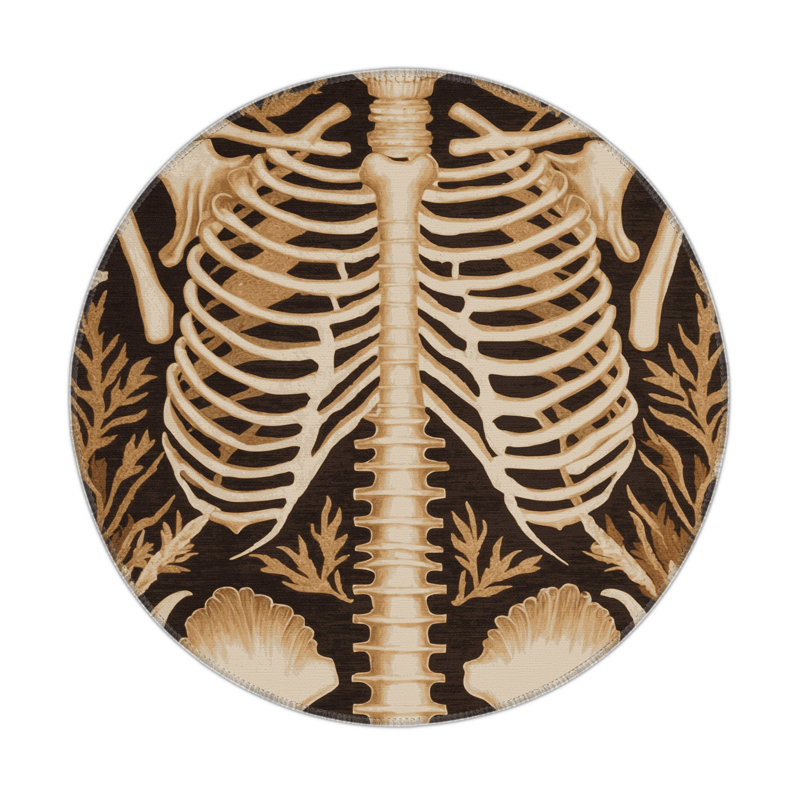 Tapis intérieur et extérieur noir Nature, Rond 5 pi