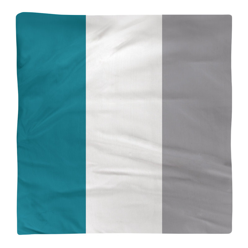 Charlotte Striped Square Napkin, 22" W x 22" L, Teal/White/Gray, Cotton Twill