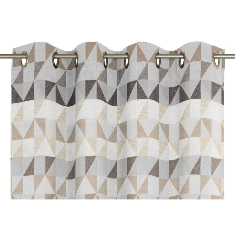 Gareth Room Darkening Curtain Single Panel, 132cm Width x 145cm Drop, Brown, grey and beige