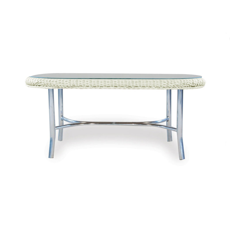 Weekend Retreat Outdoor Oval Coffee Table, Ivory