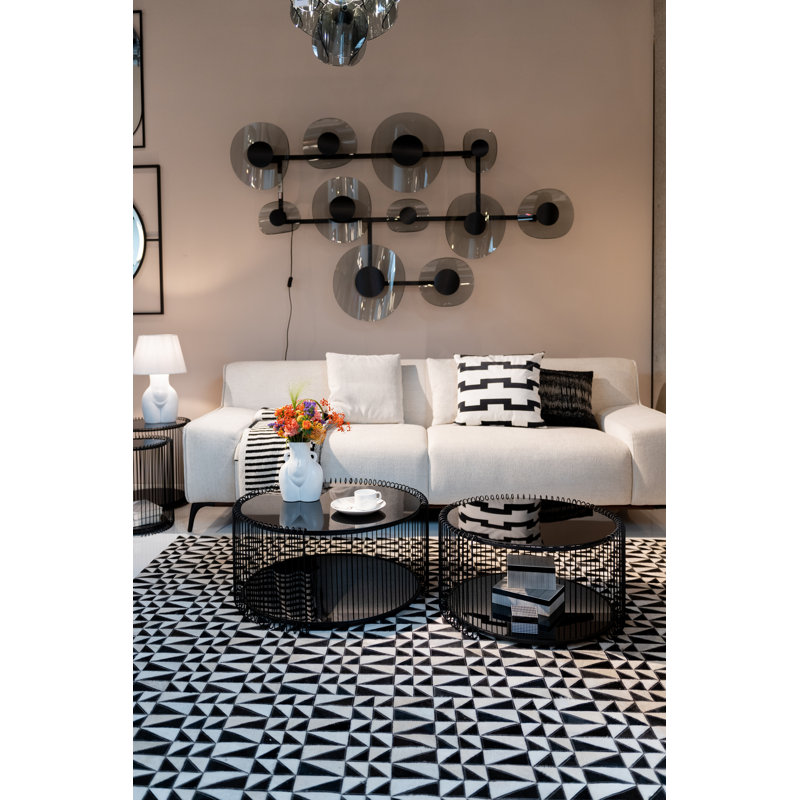 Wire Frame Coffee Table with Storage, Black