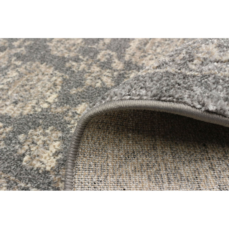 Tapis décoratif grise fronie oriental, Rectangle 5 pi 3 po x 7 pi 3 po