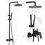 47"H Solid Brass Wall Mounted 3-Functions Exposed Complete Shower System with Slide Bar with Tub Spout-97649425