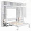 Lit escamotable double avec casiers et armoires-117599842