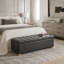Banc de rangement rembourré en polyuréthane de 60,2 po de large avec repose-pieds capitonné avec repose-pieds-130449297