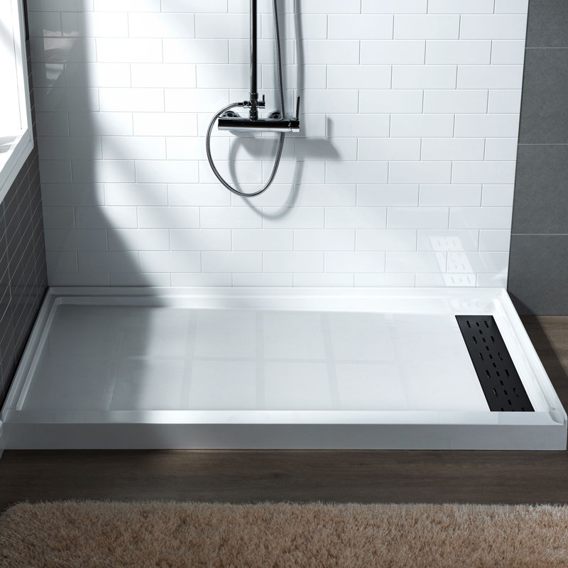 48" W x 36" D Shower Base, Right, Matte Black