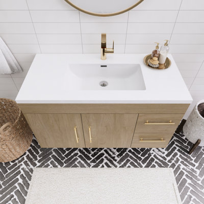 41.75'' Single Bathroom Vanity with Acrylic Top