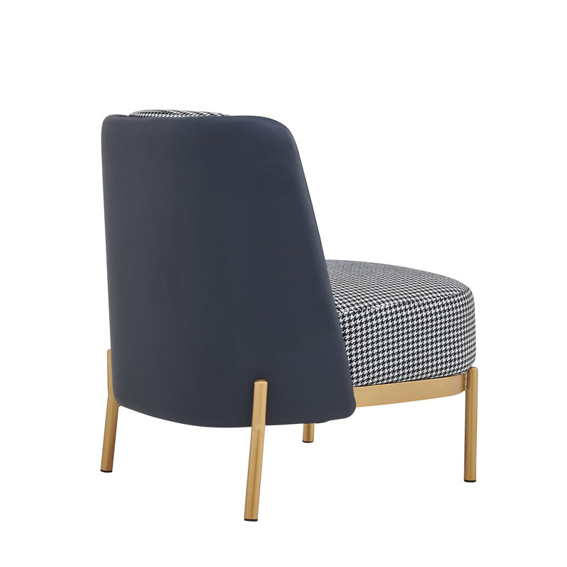 Fauteuil demi-tonneau en velours Lamja
