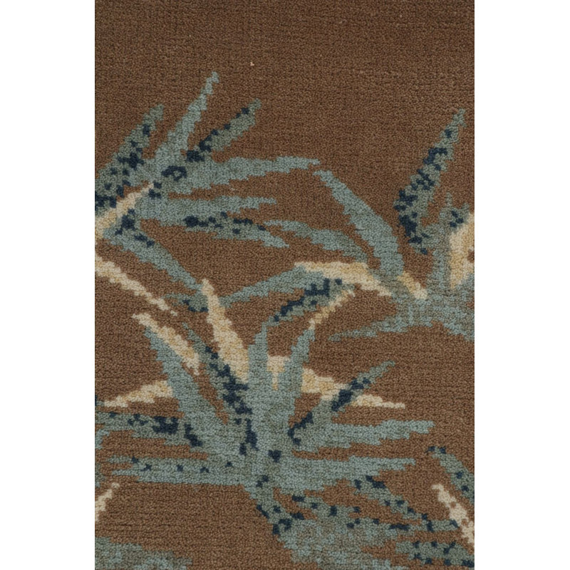 Rug & Kilim’S Chinese Art Deco Rug In Brown And Teal, With Floral Patterns, Rectangle 6' x 9'