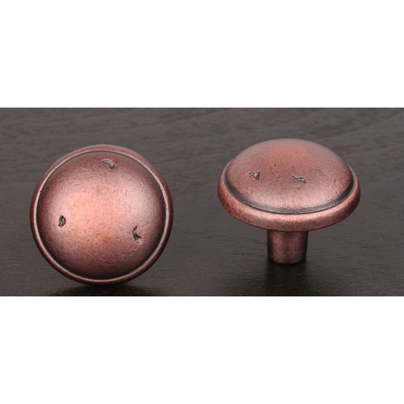 CK Series 1 3/8" Diameter Mushroom Knob, Distressed Copper