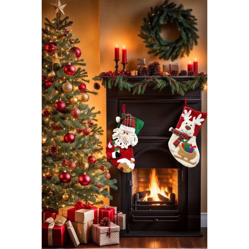 Père Noël chaussette de Noël F07M5-4 Père Noël