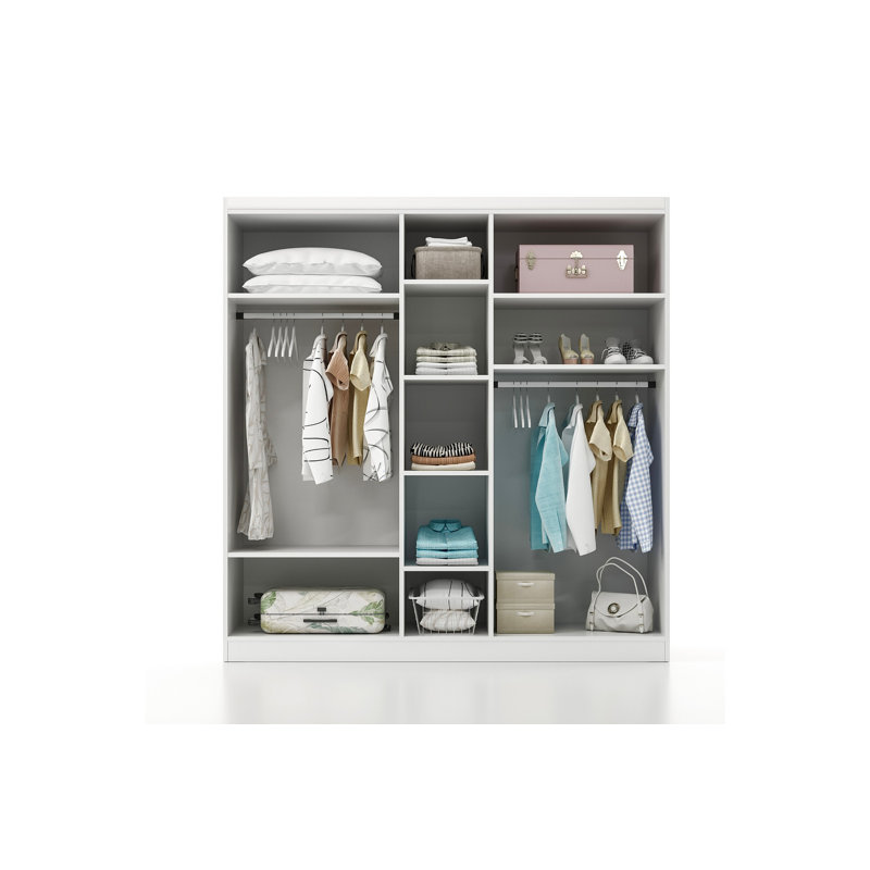 Nebras 5 Door Solid + Manufactured Wood Wardrobe