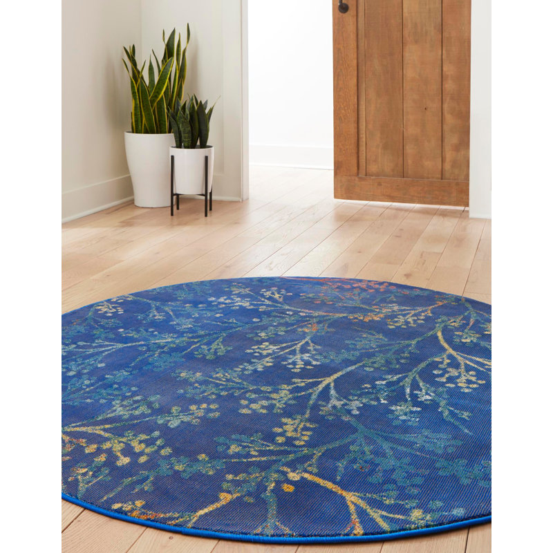 Antony Floral Indoor Rug, Round 7'