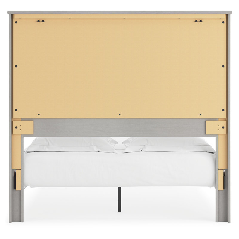 Cottonburg Queen Wood Frame Bed with Light Gray Headboard
