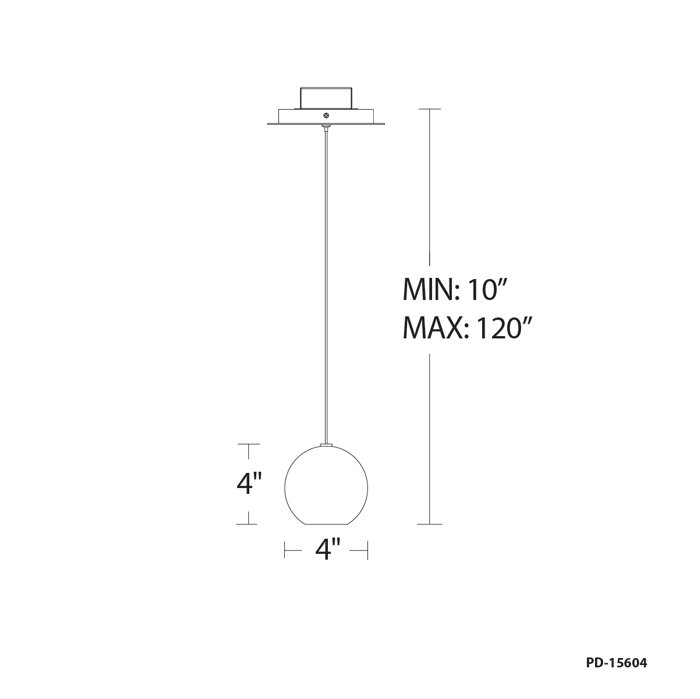 Luminaire suspendu sphère 1 lumière Acid