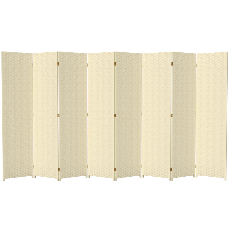 70.75" x 140" 8 Panel Room Divider, 5, 70.75" H x 87.5" W x 0.75" D, White