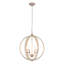 Lustre globe en bois 4 lumières