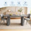 Grande table à manger rectangulaire de 157 cm (62 po) pour 6 à 8 personnes – Pied central robuste, design ajouré – Chêne gris-1534697995