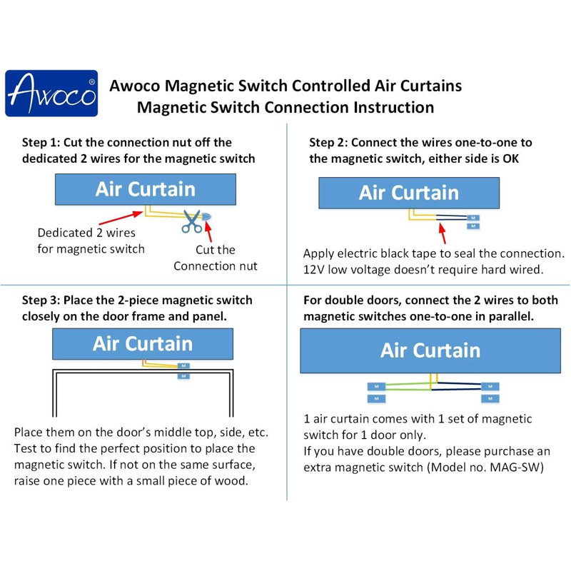 Elegant White Stainless Steel 42" Indoor Air Curtain