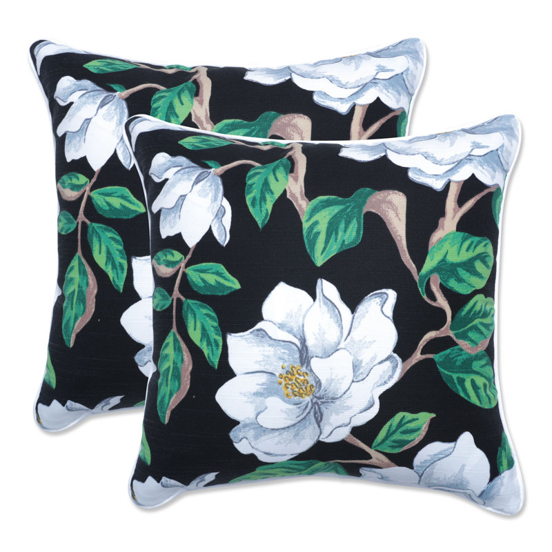 Floral Outdoor Reversible Throw Pillow