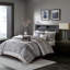 7 Piece Jacquard Comforter Set Grey/Taupe