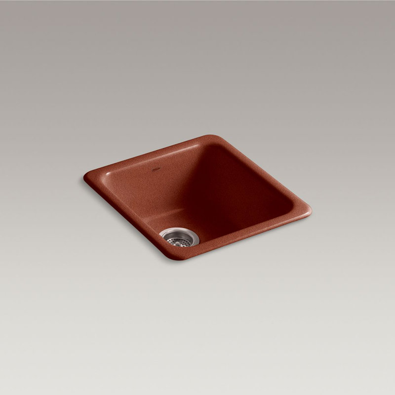 IronTones 17" L x 18-3/4" W x 8-1/4" Top-Mount/Under-Mount Single-Bowl Kitchen Sink, Ember
