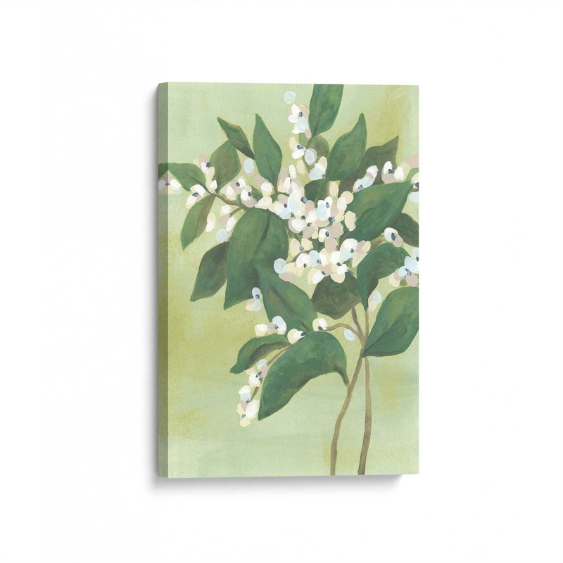 «Verdant Branch Blossoms II» par June Erica Vess, reproduction d'art sur toile, H 48 po x l 32 po, Toile tendue