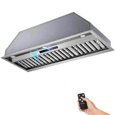 JOEAONZ 48'' 1250CFM Convertible Insert Range Hood in Stainless Steel,4 Speeds Gesture/Touch/Remote Control with 3 Lights