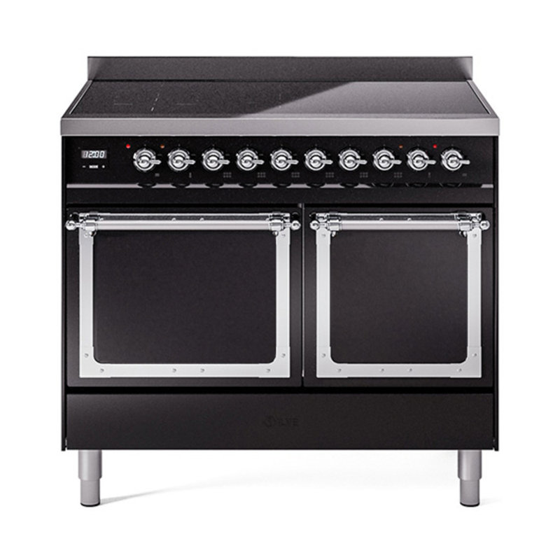 ILVE Nostalgie II Noblesse 40 po à induction, Glossy Black/Chrome