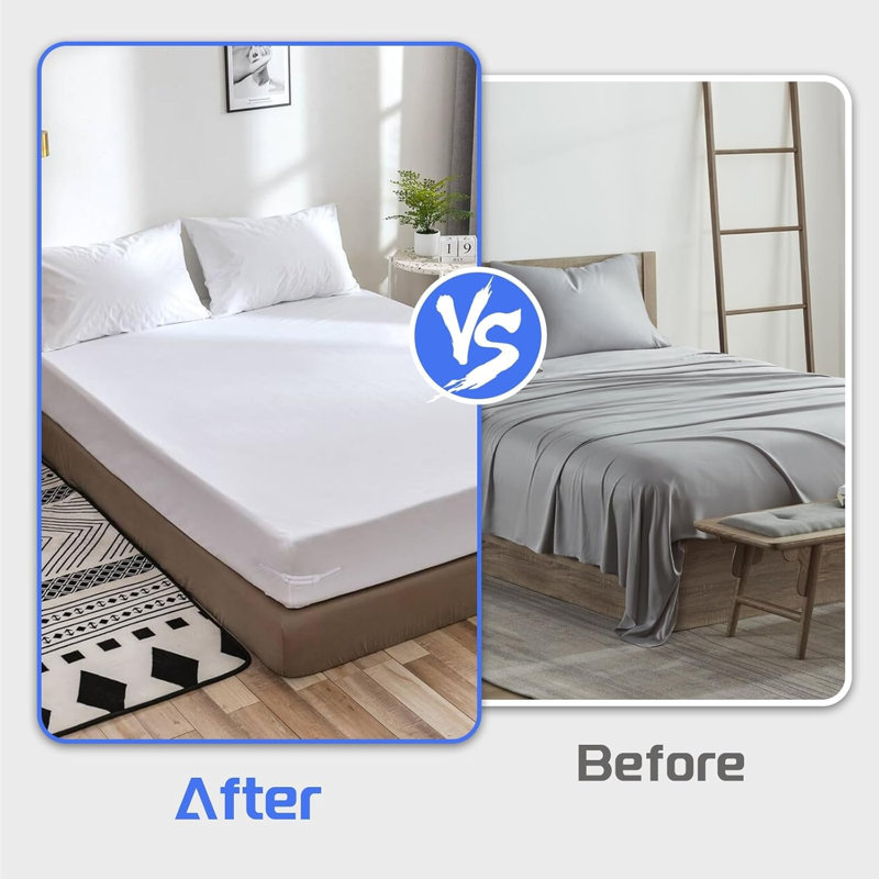 Bed Sheet Holders with Lock Strips, 4Pcs Lock Sheet Holders Heavy Duty Bed Sheet Straps Keep Sheets Firm & Tight, Adjustable Height Fitted Sheet Corner Holders Fits Any Size Mattress