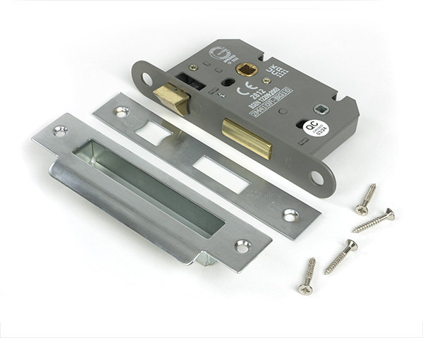 Heavy Duty Bathroom Lock, Satin Chrome