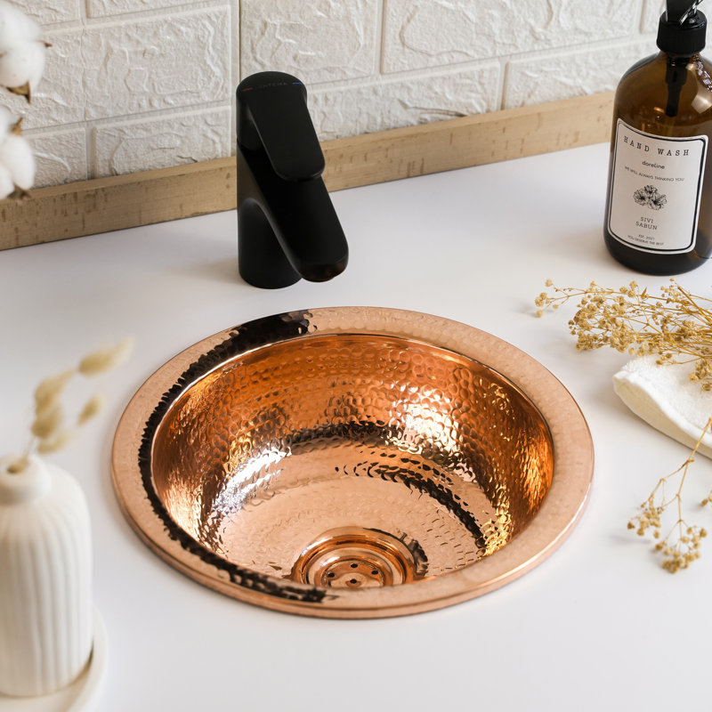 ALFIQ 469.9mm L x 469.9mm W Copper Circular Sink