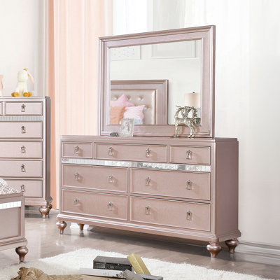 Commode double à 7 tiroirs avec miroir Annistyn