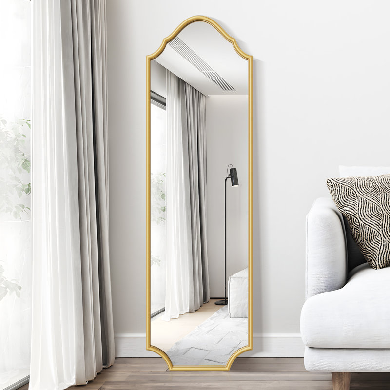 Lilith Metal Full Length Leaner Mirror, Gold, 60" x 18"