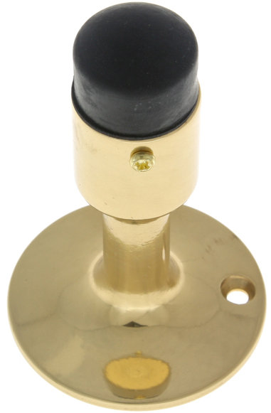 Solid Brass Baseboard Stop, Polished Brass