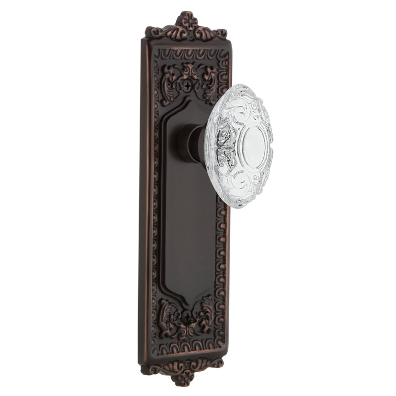 Egg & Dart Plate with Crystal Victorian Knob, Timeless Bronze, 2-3/8”