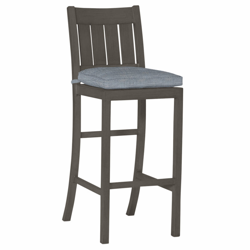 Tabouret de bar Club Wrought, Chambray Rollo, Welt, Gris ardoise