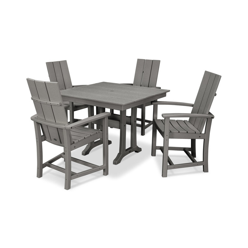 5 Piece Dining Set, Slate Grey