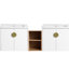 Meuble-lavabo mural de 60 po Blanc brillant avec évier et rangement. Bassin en céramique, contreplaqué robuste. 2 armoires et lavabos. Pas entièrement assemblé, blanc brillant moderne, tablette.-1310754165