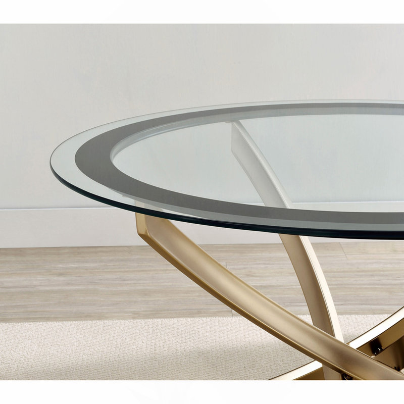 Brass Round Glass Top Coffee Table
