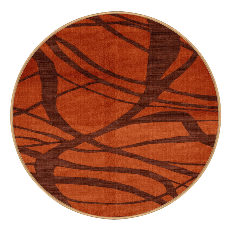 Tapis abstrait lavable à la machine, Rond 5 pi