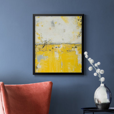 Toile encadrée jaune de qualité supérieure - prête à être accrochée